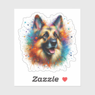 Pegatina Paint Splatter German Shepherd