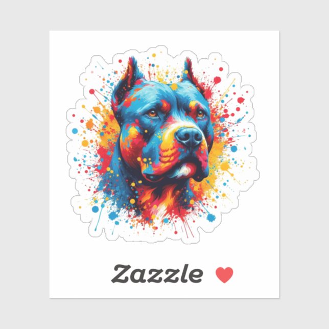 Pegatina Paint Splatter Pitbull (Hoja)