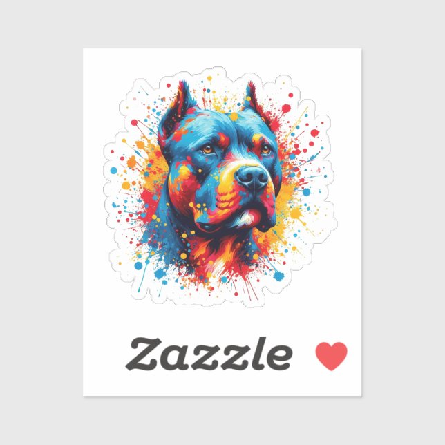 Pegatina Paint Splatter Pitbull (Hoja)