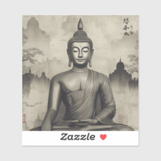 Pegatina Painting Images Buddha Black and White collection 
