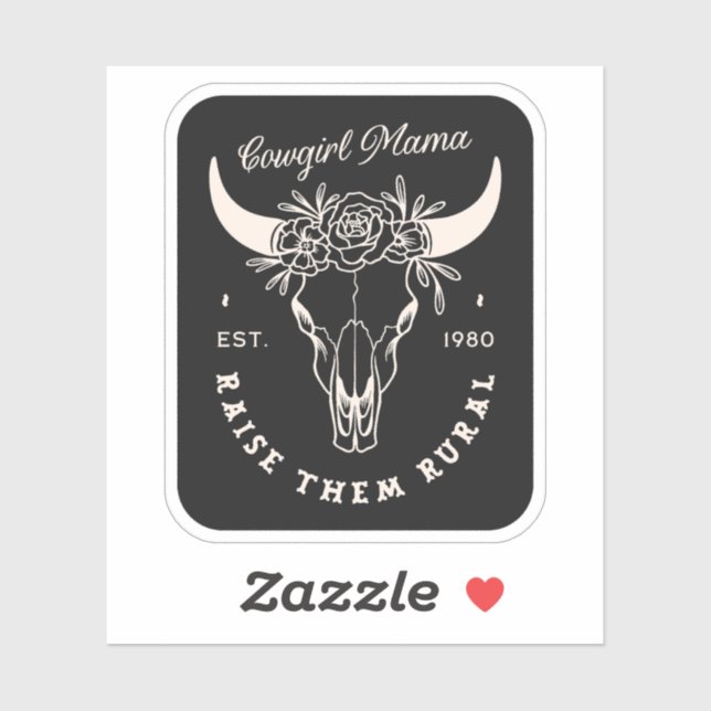 Pegatina País de las vacas mamá oscuro estético gótico occi (Hoja)