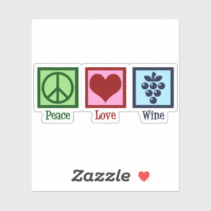 Pegatina País de vino de amor por la paz