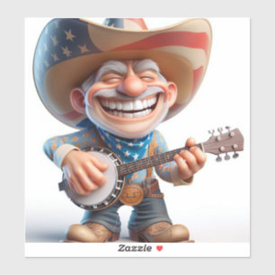 Pegatina País en banjo por Natasha Us