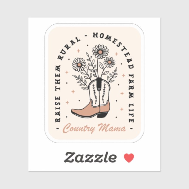 Pegatina País mamá mamá hogar granja vida estética (Hoja)