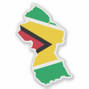 Pegatina País y bandera de Guyana