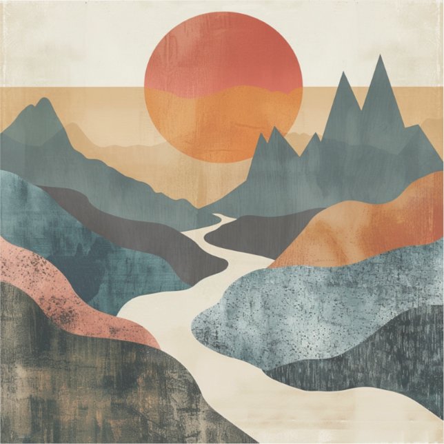 Pegatina Paisaje abstracto de Boho (5) (Anverso)