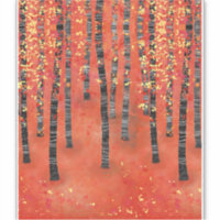 Paisaje de los bosques de árboles de Birch