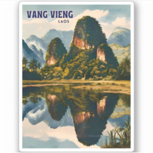 Pegatina Paisaje de Vang Vieng Laos