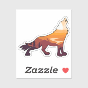 Pegatina Paisaje de Volf Retro Howling Wilderness Sunset