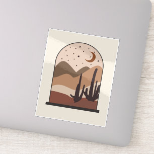 Pegatina Paisaje del desierto, Arizona, arte abstracto boho