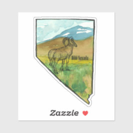 Pegatina Paisaje del desierto de Nevada Bighorn