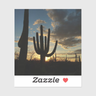 Pegatina Paisaje del desierto de Saguaro Sunset II Arizona