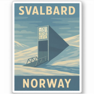 Pegatina Paisaje del Viaje Retro Vintage Svalbard Noruega