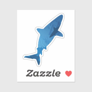 Pegatina Paisaje marino submarino del Tiburón