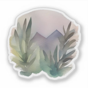 Pegatina Paisaje montañoso de Misty Morning