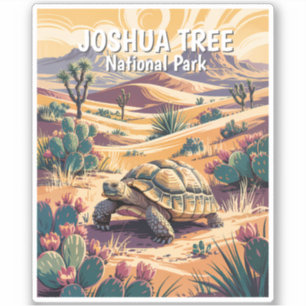 Pegatina Paisaje Retro del Desierto de Árbol de Joshua Pers