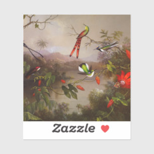 Pegatina Paisaje tropical con 10 Hummingbirds Heade