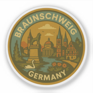 Pegatina Paisaje urbano de Braunschweig Alemania