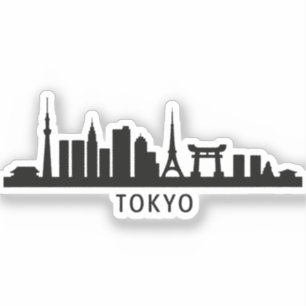 Pegatina Paisaje urbano de Japón Viaje Silueta del horizo