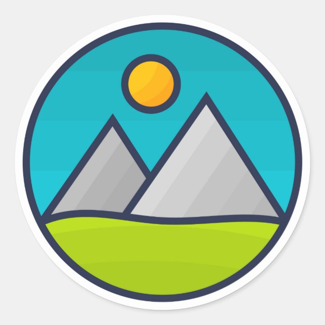 Pegatina paisajístico de las montañas (Anverso)