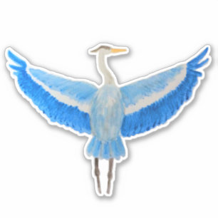 Pegatina Pájaro acuarela Gran Héroe Azul