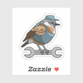 Pegatina Pájaro como timonero con llave