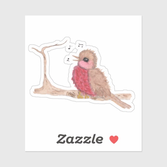 Pegatina Pájaro de canto (Hoja)