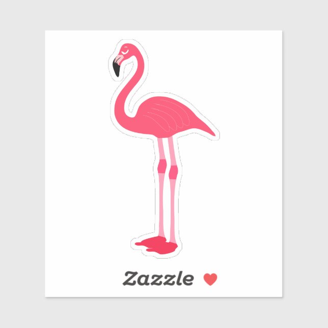 Pegatina Pájaro Flamingo Rosa Clipart-64305 (Hoja)