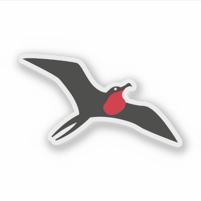 Pegatina Pájaro fragata de la nueva bandera de Barbuda, Ant (Anverso)