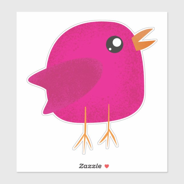 Pegatina Pájaro rosa (Hoja)