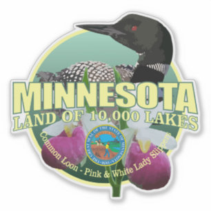 Pegatina Pájaro y flor de estado de Minnesota