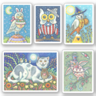 PEGATINA PÁJAROS DE ARTE CUTÁNEO, ARTE FESTIVO BLANCO