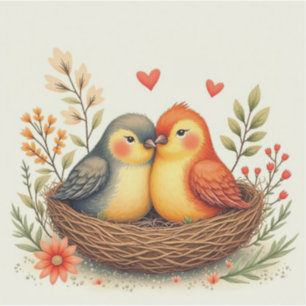 Pegatina Pájaros del amor