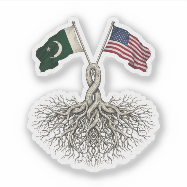 Pegatina Pakistani-American (Anverso)