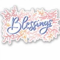Palabra Cute botánica Hand Lettered Blessings