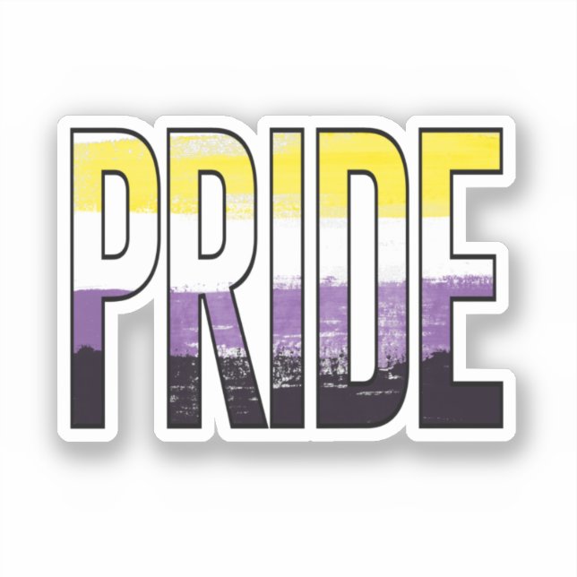 Pegatina Palabra de Orgullo No Binario (Anverso)
