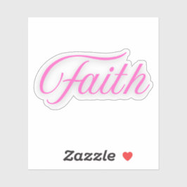 Pegatina Palabra manuscrita Fe en rosa