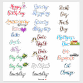 Pegatina Palabras aconsejables para planificadores / Pegati