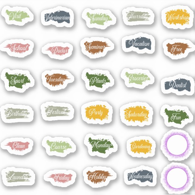 Pegatina Palabras comunes para planificadores y cuadernos d (Anverso)