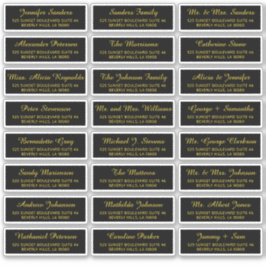 Pegatina Palabras de invitados individuales de oro negro