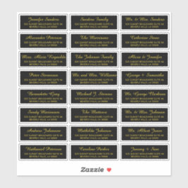 Pegatina Palabras de invitados individuales de oro negro