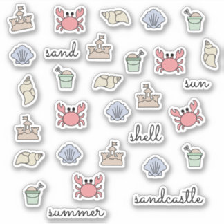 Pegatina Palabras de pavimento de cangrejo de cascos de are