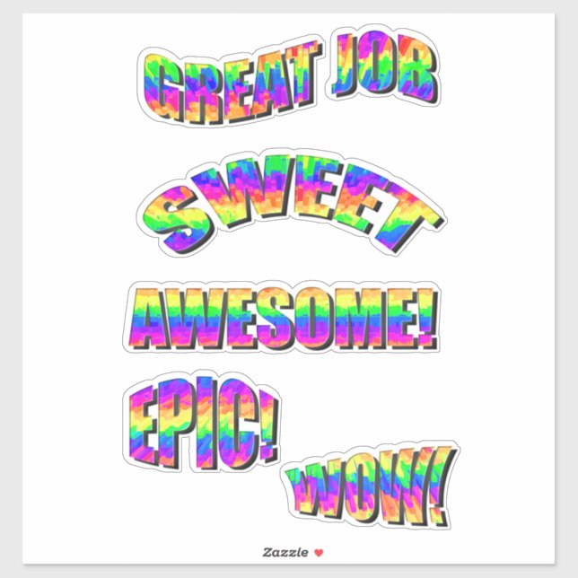 Pegatina Palabras del arcoiris de la motivación Motivadora  (Hoja)