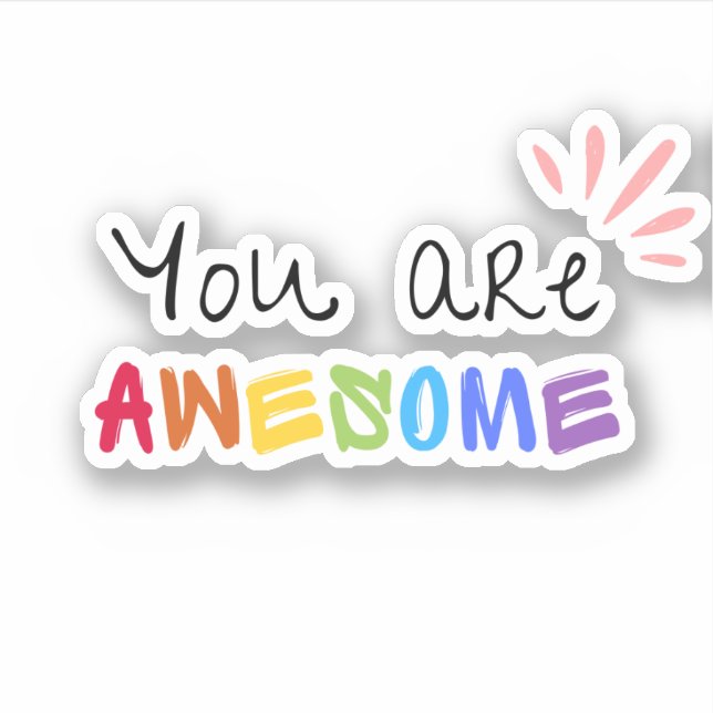 Pegatina Palabras positivas multicolores (Anverso)