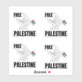 PEGATINA PALESTINA LIBRE CON DOVE DE PAZ
