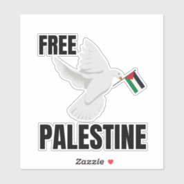 PEGATINA PALESTINA LIBRE CON DOVE DE PAZ