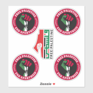 Pegatina Palestina Libre para terminar con el Apartheid II