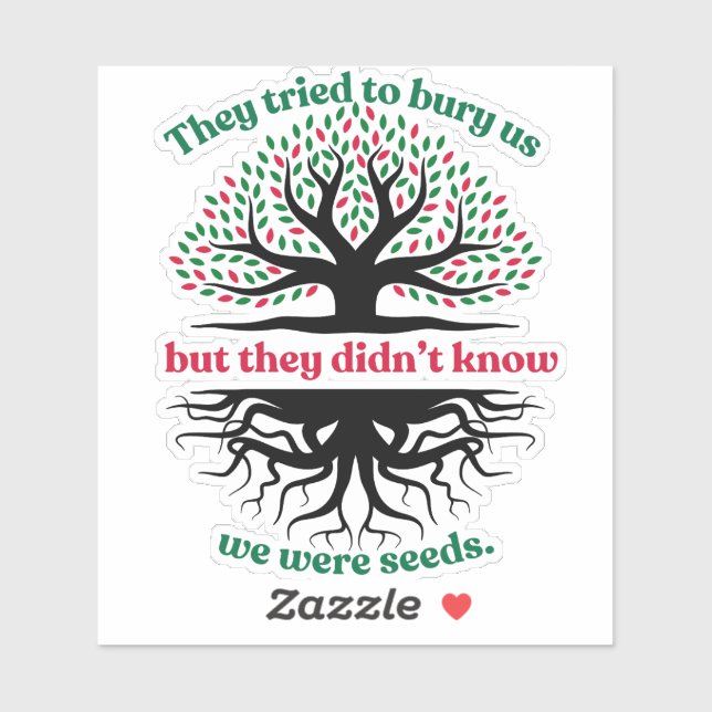 Pegatina Palestinos Eramos Semillas (Hoja)