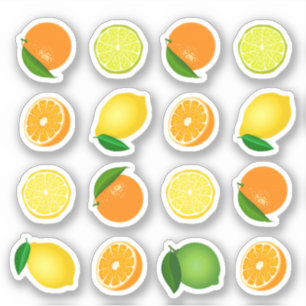 Pegatina Palitos frescos de naranja y limón