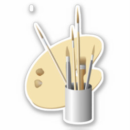 Pegatina Pallet y brochas Bellas Artes
